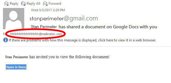 Example of Email Phishing